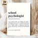 School Psychologist Definition Painting Poster, Clean Typographic Text Poster, Honors Compassionate School Psychologists, Suitable For School Office_maomaolike.com