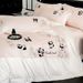 Wholesale Chinese Style Cartoon Embroidery Cute Panda Pure Four-Piece Naked Sleep 100% Long-Staple Cotton 4-Piece Set_maomaolike.com
