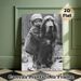 Nostalgic Basset Hound & Companion Painting Poster, Monochrome Warm Intimate Scene Poster, Retro Heartwarming Artwork For Living Room, Bedroom Wall_maomaolike.com
