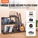 VEVOR 3-Tier Record Player Stand With Guitar Holder, Turntable Stand With Storage Holds Up To 300 Albums, Vinyl Record Cabinet With Metal Mesh Frame For Living Room, Bedroom, Black_maomaolike.com