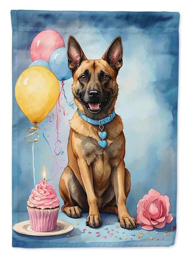 Belgian Malinois Happy Birthday Garden Flag Mailbox Flag Decorative Yard Flag Banner Outside Patio Artwork Yard Flower Beds, Garden Size, Multicolor_maomaolike.com