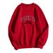 Women's Clothing 2024 autumn new round neck long sleeve letter women's casual outer wear plus velvet large size sweater tops women _maomaolike.com