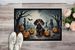 Dachshund Spooky Halloween Doormat Front Door Mat Indoor Outdoor Rugs For Entryway, Non Slip Washable Low Pile, 24H X 36W_maomaolike.com