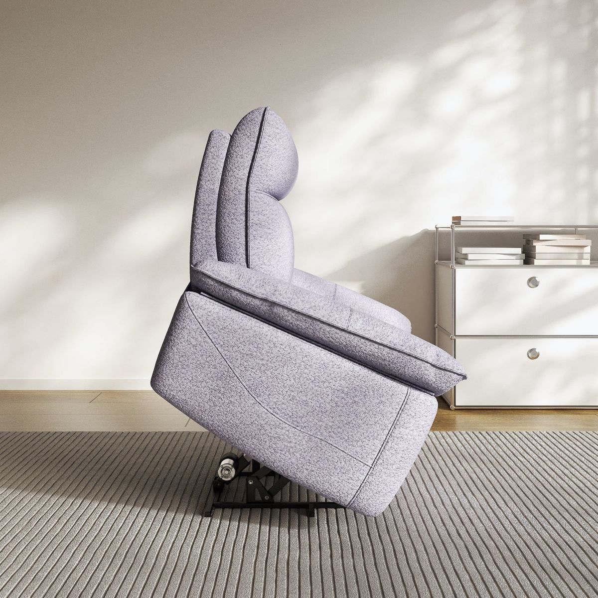 Power Lift Recliner For Elderly, Electric Reclining Chair With Massage And Heat, Single Sofa With USB Ports, Side Pockets For Living Room Bedroom-Fabric_maomaolike.com
