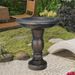 22-Inch Glass Fiber Reinforced Concrete Bird Bath_maomaolike.com