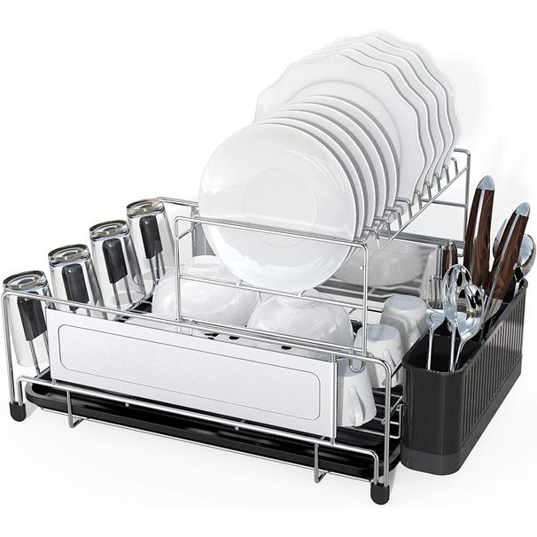 Kitchen dish storage rack bowl and chopstick rack drain rack stainless steel multifunctional tableware rack knife rack_maomaolike.com