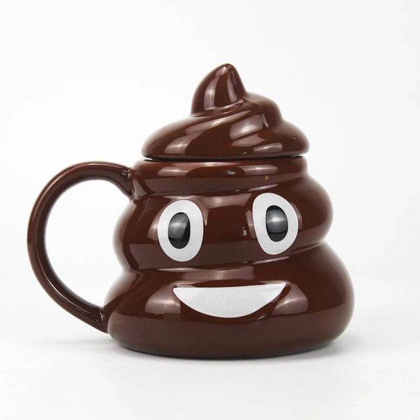 1pcs Emotive Poop Ceramic Shaped Tea Coffee Mug With Lid - Funny Home Accessories - Cute Gifts For Girlfriend - Large Mugs For Men Women Hot Drinks_maomaolike.com