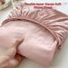 Pure Color Washed Cotton Fitted Sheet Set - Soft Breathable Bed Skirt Cover For Dorm, Single Mattress & Dust_maomaolike.com