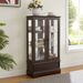 Glass Cabinet Lighted Glass Cabinet Curio Display Cabinet With Adjustable Glass Shelves 2 Doors And 1 Drawer Cabinet Bulb Included Cherry_maomaolike.com