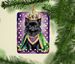 Affenpinscher King Of Mardi Gras Porcelain Ornament Christmas Tree Hanging Decorations For Home Christmas Holiday, Rectangle, Gift, Multicolor_maomaolike.com