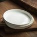 Set Of 4 White Ceramic Plates 8.1 Inch Heavyweight Scandinavian Minimalist Serving Pasta Fruit Dishes Restaurant-Grade Effortless Cleaning_maomaolike.com