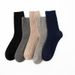Thick Socks Men's Wool Socks Autumn and Winter Double Needle Vertical Strip Mid-length Socks Cotton Warm Business Loose Sleeping Socks for Men_maomaolike.com