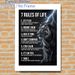 7 Rules Of Life Tiger Motivational Painting Poster, Monochrome Dramatic Lightning & Tiger Scene Poster, Uplifting Life Guidance Decor Idea For Home_maomaolike.com