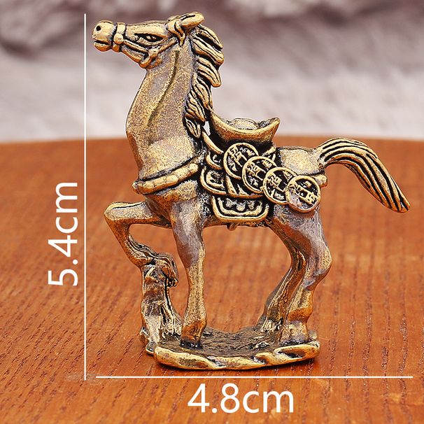 Solid Horse Ornament Yellow Copper Instant Wealth Desktop Craft Decoration Antique Old Brass Small Gift_maomaolike.com