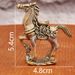 Solid Horse Ornament Yellow Copper Instant Wealth Desktop Craft Decoration Antique Old Brass Small Gift_maomaolike.com