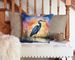 Blue Heron Setting Sun Throw Pillow Machine Washable, Indoor Outdoor Decorative Pillow For Couch, Bed Or Patio, 14Hx14W_maomaolike.com