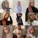 Unisex Solid color monochrome pearl chiffon shawl Long shawl Muslim shawl_maomaolike.com