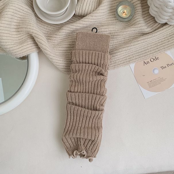 Tights Fine straight long leg tights y2k over the knee knit pile sock yarn leg warm 100 foot cover_maomaolike.com