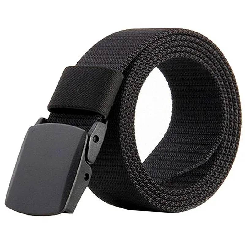 Unisex Plus Size LONG 170 160 150 140 130 120 110cm Military Automatic Buckle Nylon Men Women Outdoor Tactical Canvas_maomaolike.com