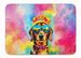 Dachshund Hippie Dawg Memory Foam Kitchen Mat Machine Washable Anti-Fatigue Mat Cushion Comfort Bath Mat Or Kitchen Rug_maomaolike.com