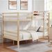 Full Over Full Bunk Bed With Thick Posts,Wooden Bunk Bed With High Guardrail And Ladder For Kids, Teens, Dorm Rooms, And Guest Rooms,No Box Spring Needed, Natural_maomaolike.com