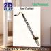 Bass Clarinet Themed Painting Poster, Sleek Black & Metallic Detailed Instrument Illustration Poster, Elegant Musical Decor Ideal For Music Studio_maomaolike.com