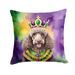 Chocolate Poodle King Of Mardi Gras Throw Pillow Machine Washable, Indoor Outdoor Decorative Pillow For Couch, Bed Or Patio, 14Hx14W_maomaolike.com