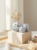 1pc Chinese Style Blue And White Porcelain Design Round Ball Ceramic Vase Is Suitable For Classical Style Scene Ornaments Flower Arrangement Vase_maomaolike.com