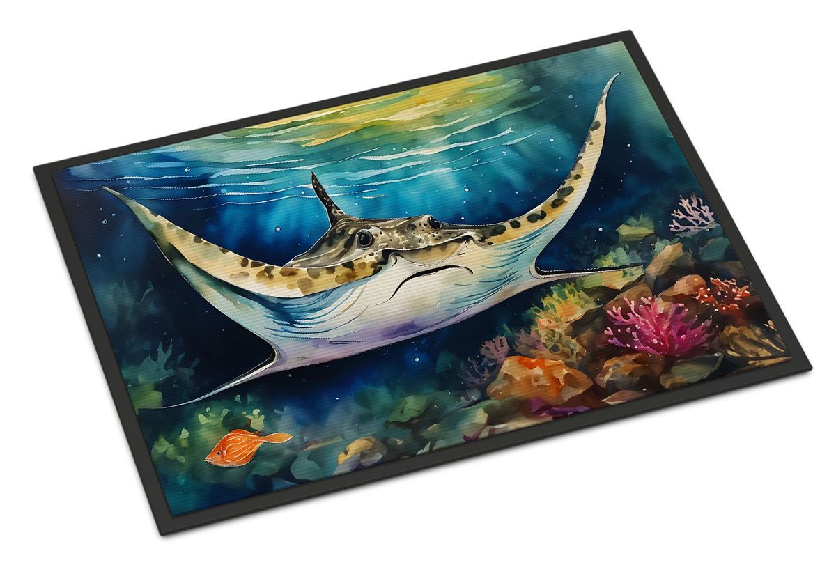 Sting Ray Doormat Front Door Mat Indoor Outdoor Rugs For Entryway, Non Slip Washable Low Pile, 24H X 36W_maomaolike.com
