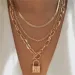 Vintage Punk Gold-plate Thick Chain Head Portrait Coin Pendant Necklace For Women Fashion Multilevel Geometric Hip Hop_maomaolike.com