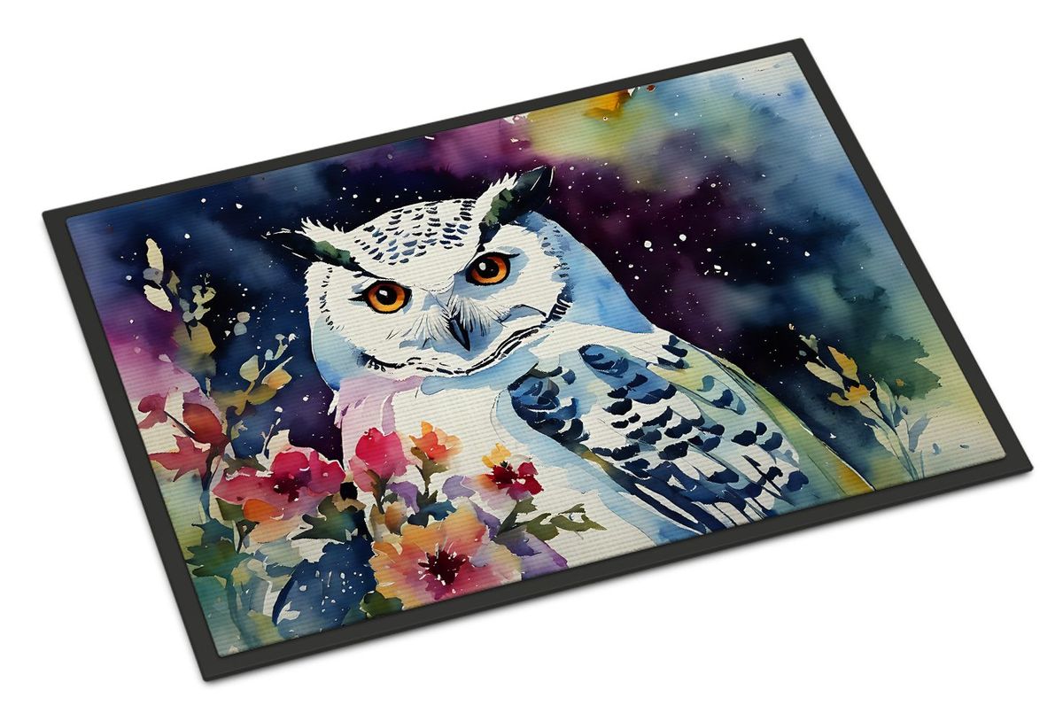 Snowy Owl Doormat Front Door Mat Indoor Outdoor Rugs For Entryway, Non Slip Washable Low Pile, 24H X 36W_maomaolike.com