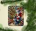 Bluetick Hound And Santa Claus Porcelain Ornament Christmas Tree Hanging Decorations For Home Christmas Holiday, Rectangle, Gift, Multicolor_maomaolike.com