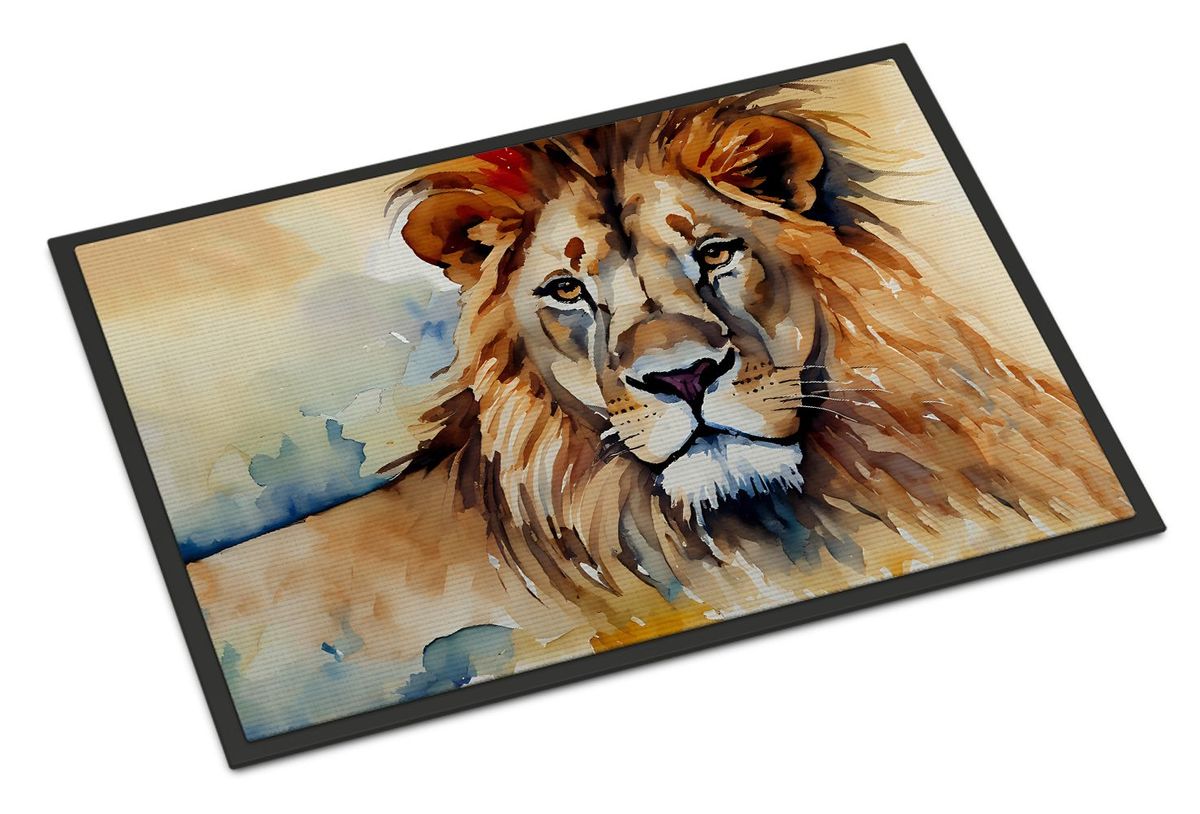 Lion Doormat Front Door Mat Indoor Outdoor Rugs For Entryway, Non Slip Washable Low Pile, 24H X 36W_maomaolike.com