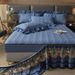 2025 New Set Three-Piece Quilted With Lace Anti-Slip Mattress Cover Sheet Detachable Bed Skirt_maomaolike.com