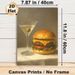 Gourmet Still Life Painting Poster, Realistic Cheeseburger & Martini With Olive Poster, Elegant Food-themed Decor Suitable For Restaurant, Kitchen And_maomaolike.com