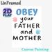 Family Respect Quote Painting Poster, Cute Hand-drawn Style With Pink & Blue Hand Prints Poster, Warm Reminder Of Honoring Parents, Suitable For Home_maomaolike.com