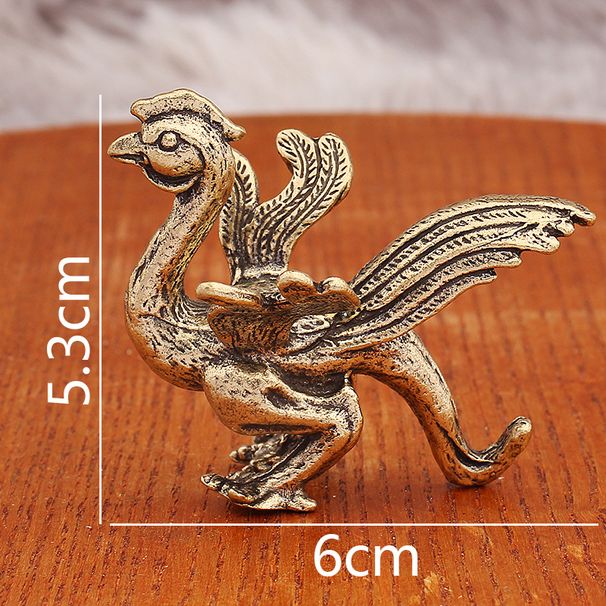 Brass Four Mythical Beasts Ornaments: Green Dragon, White Tiger, Vermilion Bird, Black Granite Creative Square Ornaments Set Home_maomaolike.com