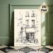 Vintage Building Sketch Painting Poster, Minimalist Hand-drawn Ink Street-side Building Poster, Artistic Sketch Design Adds Refined Charm, Ideal For_maomaolike.com
