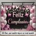 Spanish Happy Birthday Party Banner - Feliz Cumpleaños Design, Pink Black Polyester Backdrop, Balloons Gifts, Photo Props, Party Decor_maomaolike.com