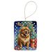 Tibetan Mastiff Christmas Reindeer Porcelain Ornament Christmas Tree Hanging Decorations For Home Christmas Holiday, Rectangle, Gift, Multicolor_maomaolike.com