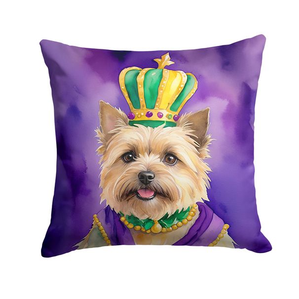 Cairn Terrier King Of Mardi Gras Throw Pillow Machine Washable, Indoor Outdoor Decorative Pillow For Couch, Bed Or Patio, 18Hx18W_maomaolike.com