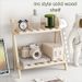 No-Installation Simple INS Wooden Double-Layer Desktop Folding Storage Rack Dormitory Bedroom Desk Organizer_maomaolike.com