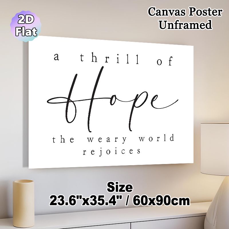 Hope Inspirational Quote Painting Poster, Minimalist Elegant Script & Clean Typography Poster, Uplifting Hopeful Message Ideal For Living Room_maomaolike.com