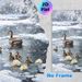 Winter Duck Family Painting Poster, Realistic Oil Painting Style Poster, Peaceful Snowing Pond Scene With Ducklings And Water Lilies, Ideal For Living_maomaolike.com