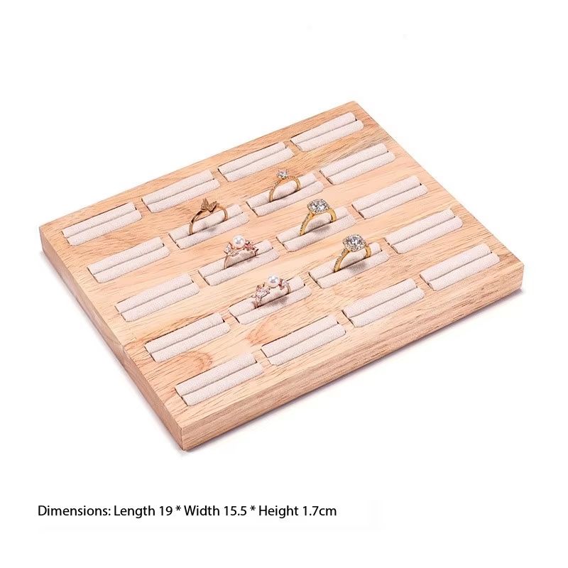 Solid Wood Jewelry Display Tray Ring Earrings Plate Earing Card Jewelry Counter Display Props Rack Jewelry Boxes And Packaging_maomaolike.com