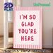 Warm Quote Painting Poster, Soft Pink Striped Border Handwritten Style Poster, Heartwarming Positive Message Ideal For Living Room, Bedroom, Entryway_maomaolike.com