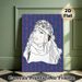 Stylized Boho Figure Painting Poster, Minimalist Line Art Portrait Poster, Artistic Design With Decorative Beaded Headwrap And Wavy Hair, Suitable For_maomaolike.com
