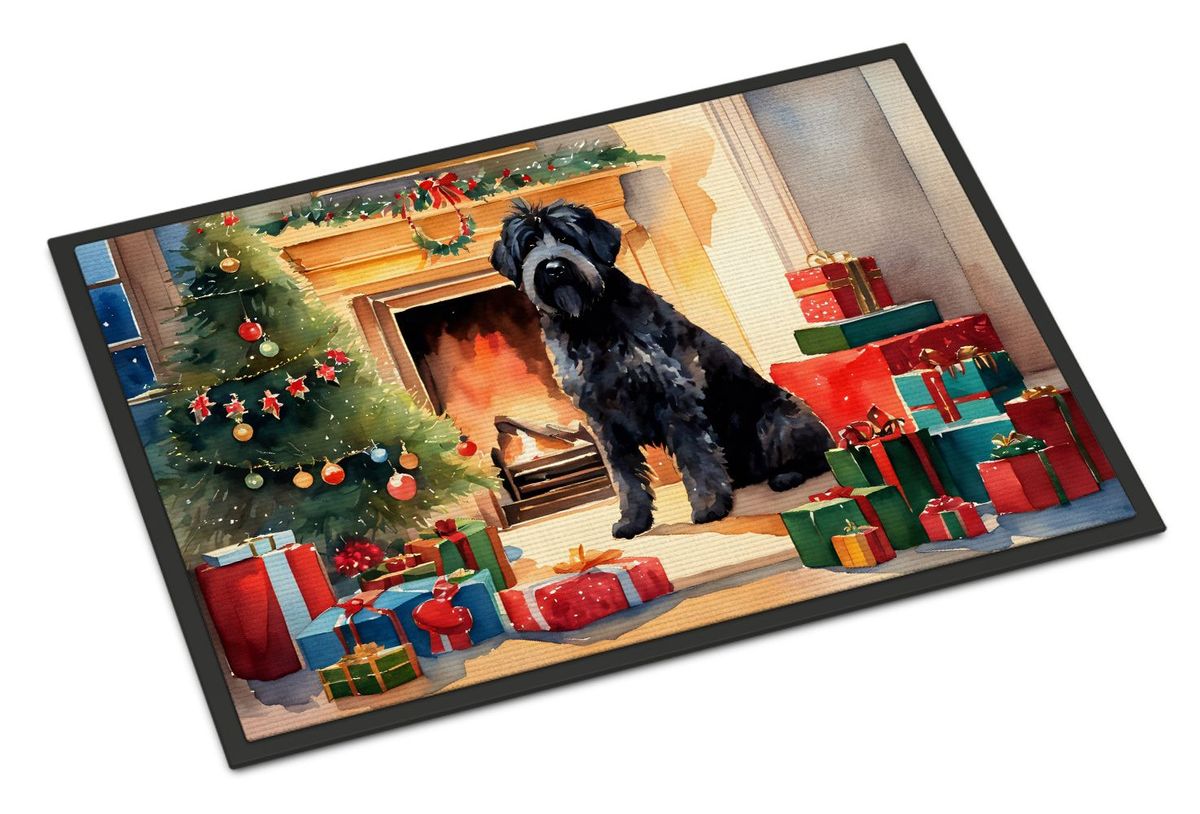 Bouvier Des Flandres Cozy Christmas Doormat Front Door Mat Indoor Outdoor Rugs For Entryway, Non Slip Washable Low Pile, 24H X 36W_maomaolike.com
