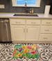 Lilies In Watercolor Memory Foam Kitchen Mat Machine Washable Anti-Fatigue Mat Cushion Comfort Bath Mat Or Kitchen Rug_maomaolike.com