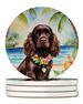 Cocker Spaniel Luau Large Sandstone Coasters Pack Of 4 Absorbent Round Coasters Decor Gifts For Men Or Women, 4 In, Multicolor_maomaolike.com